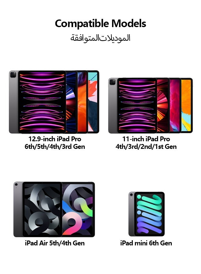 نُوِيق قلم لمس لأجهزة iPad، الجيل الثاني، شحن مغناطيسي، حساس للإمالة، مضاد للنقرات الخاطئة، شحن سريع، متوافق مع iPad Pro الجيل السادس/الخامس/الرابع/الثالث/الثاني/الأول، iPad Air الجيل الخامس/الرابع، iPad mini الجيل السادس، أبيض - Image 2